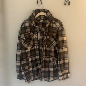 Cozy flannel oversized jacket